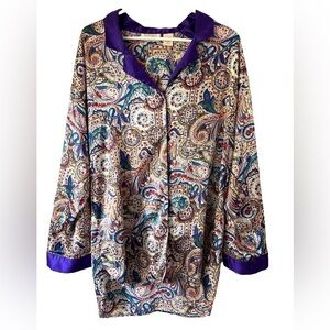 Victoria's Secret Paisley Chemise with Purple Trim